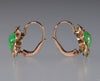 Antique Victorian 14K Gold Jade Cabochon Earrings C.1890
