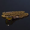 Antique Georgian GF Hand Bi-Color Glass Pendant Chain Necklace C.1820