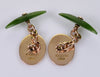 Victorian Shibayama Insect Bug 9K Gold Cufflinks C.1890