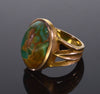 Art Nouveau Turquoise 14K Gold Ring Egyptian Revival C.1900 Size 2 1/2