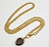 Georgian Carved Labradorite Monkey 9K Gold Pendant GF Chain Necklace C.1820