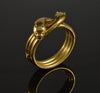 Antique Victorian Double Snake Garnet Gold Filled Hinged Bangle Bracelet