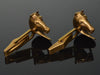 Antique Edwardian 14K Gold Horse Head Cufflinks Diamond Eyes C.1900