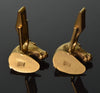 Antique Edwardian 14K Gold Horse Head Cufflinks Diamond Eyes C.1900