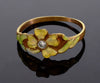 Antique Art Nouveau 18K Gold Enamel Diamond Ring C.1900 Size 5 1/2