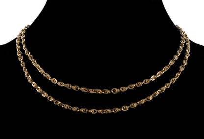 Antique Victorian 10K Gold Fancy Link Chain Necklace 32 1/2" C.1890 003872