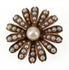 Antique Victorian 14K Gold Sead Pearl Daisy Brooch Pin C.1880