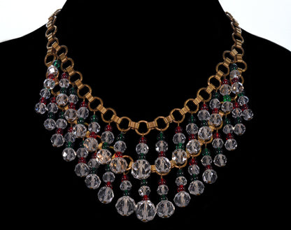 Early Miriam Haskell Gripoix Glass Crystal Festoon Necklace C.1930 003880