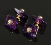 Antique Victorian 14K Gold Amethyst Diamond Cufflinks C.1890