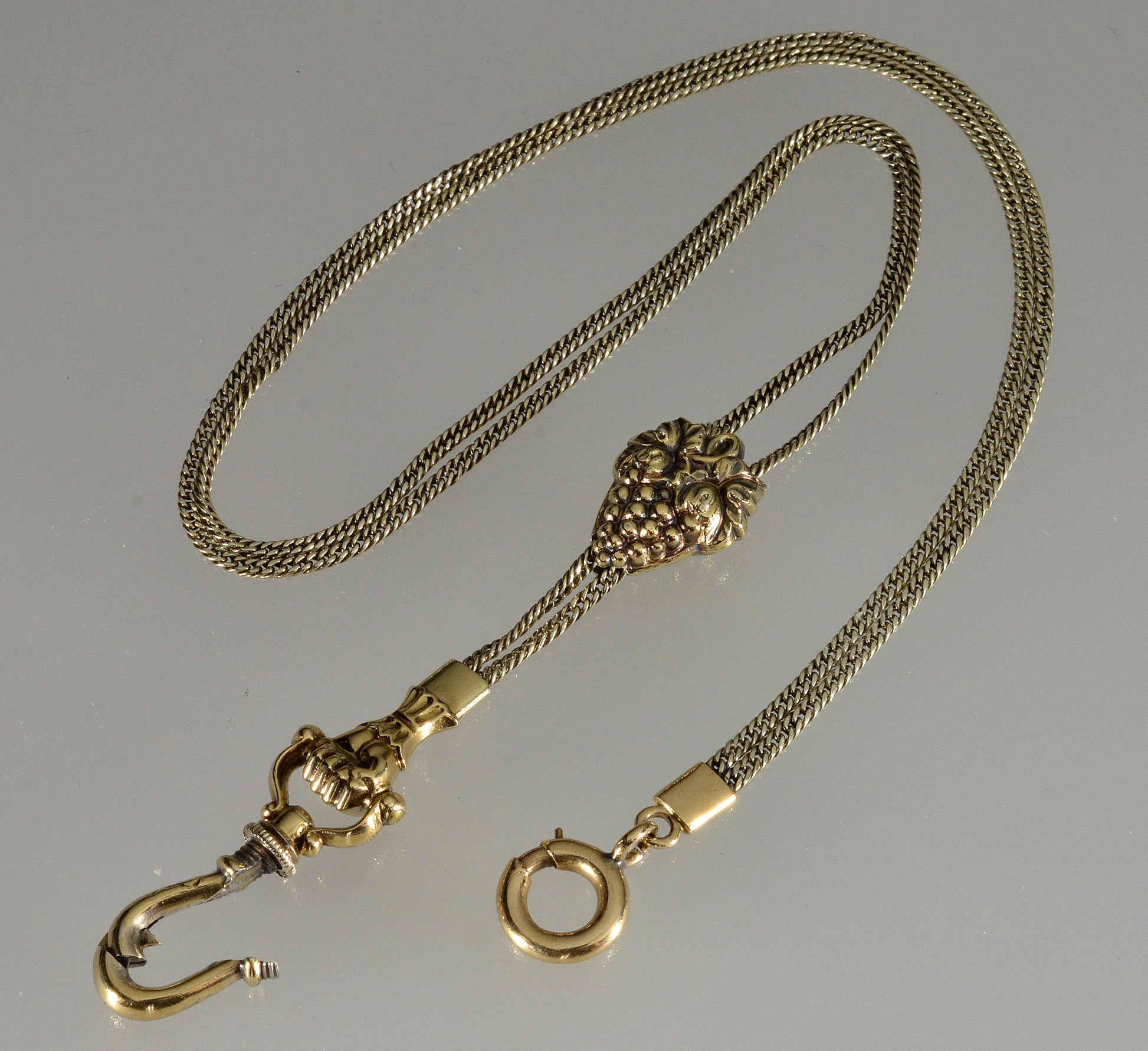Antique Georgian 10K Gold Hand Fist Watch Chain Necklace C.1820 004052