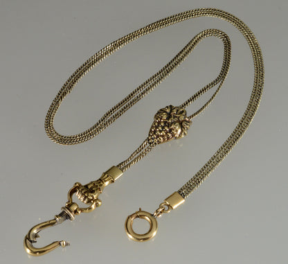 Antique Georgian 10K Gold Hand Fist Watch Chain Necklace C.1820 004052
