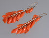 Antique Victorian Salmon Coral 14K Gold Earrings C.1860