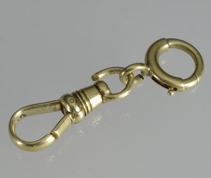Victorian 14K Yellow Gold Dog Clip And Bolt Clasps Set For Pocket Watch Albert Chain 0391