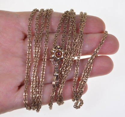 Antique Victorian 10K Gold Fancy Guard Chain Slider Necklace C.1890