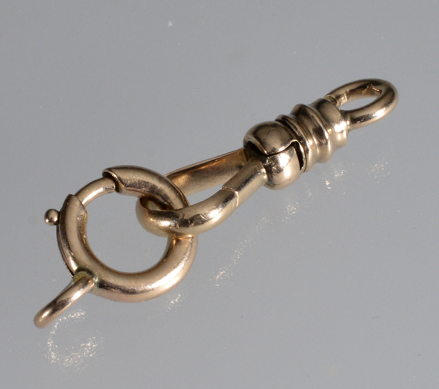 Victorian 10K Gold Dog Clip And Bolt Clasps Set For Pocket Watch Albert Chain 0392