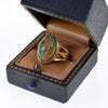 Art Nouveau Turquoise 14K Gold Ring Egyptian Revival C.1900 Size 2 1/2
