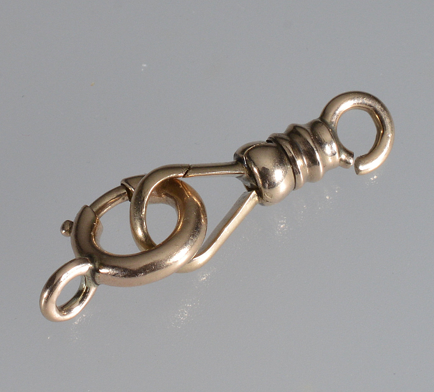 Victorian 10K Gold Dog Clip And Bolt Clasps Set For Pocket Watch Albert Chain 0392