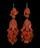 Antique Victorian Salmon Coral 14K Gold Earrings C.1860
