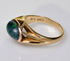 Art Deco Black Opal 14K Gold Solitaire Ring Size 5 1/2 C.1930