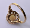 Australian Fiery Red Opal 10K Gold Ring C.1950 Size 8 3/4