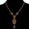 Antique Austro-Hungarian Red Coral Necklace Earrings Bracelet Set Seed Pearl Silver C.1890