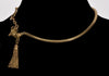 Early Victorian Pinchbeck Snake Chain Figurine 12K Tassel Necklace C.1830