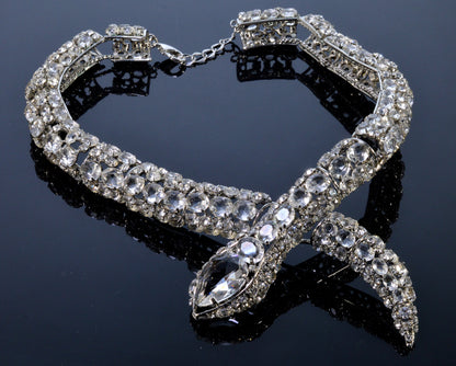 Designer OOAK Huge Sparkling Snake Necklace