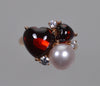 Mimi Milano 18K Gold Double Heart Garnet Ring Size 7 1/2