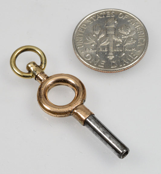 Antique Victorian GF Watch Key Pendant Fob With Swivel 004147