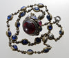 Antique Victorian 18K Gold Sterling Ruby Sapphire Garnet Necklace C.1890