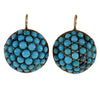 Antique Victorian Natural Turquoise 14K Gold Earrings C.1860