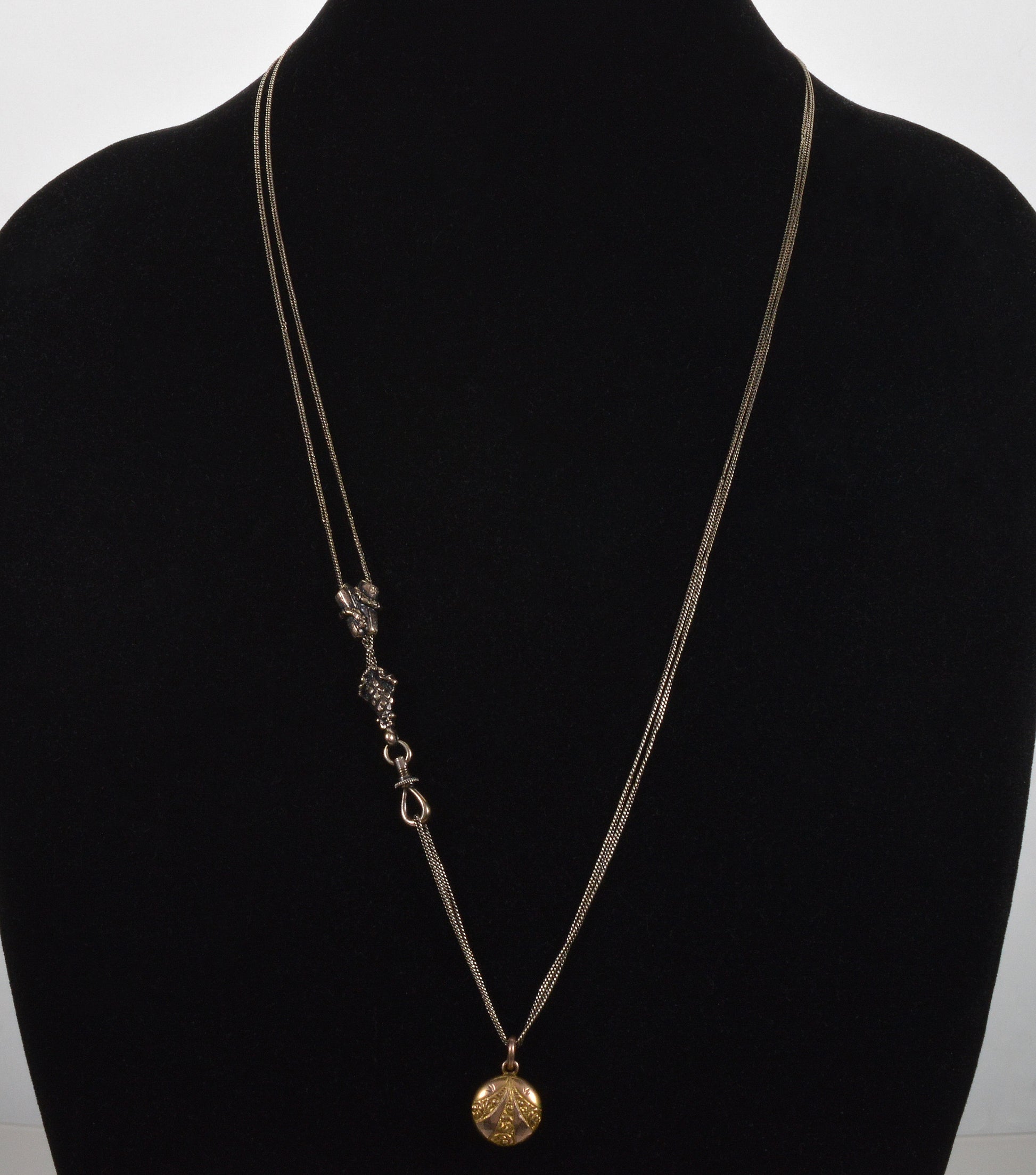 Antique Georgian 10K Gold Necklace Longuard Slide Chain C.1820 003684