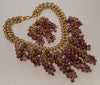 Miriam Haskell Purple Poured Glass Waterfall Necklace Brooch Set C.1930 003881