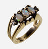 14K Gold Australian Opal Diamond Ring Designer Size 6 1/4