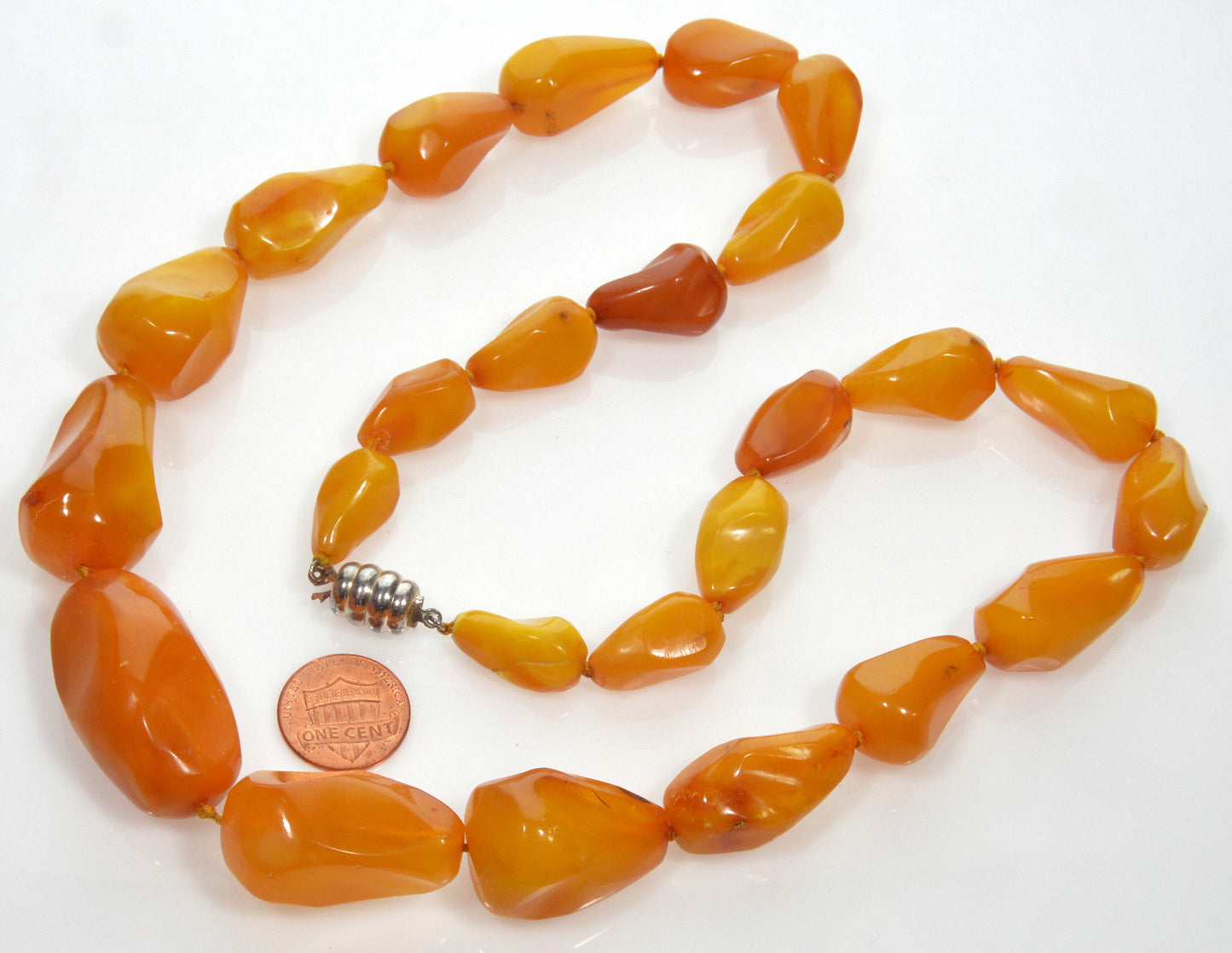 Baltic Butterscotch Egg Yolk Amber Necklace 78.6 G, 26 1/2"