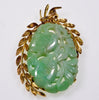 Art Deco 14K Gold Carved Jadeite Jade Large Pendant C.1920 (Copy)