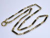 Antique Art Deco 14K Gold Enamel Bar Chain Necklace C.1920