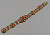 Antique Austro-Hungarian Red Coral Necklace Earrings Bracelet Set Seed Pearl Silver C.1890