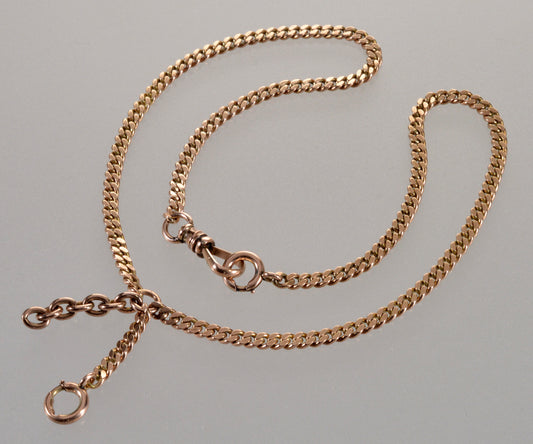 Antique Victorian 10K Gold Double Albert Watch Chain Necklace C.1890 003727