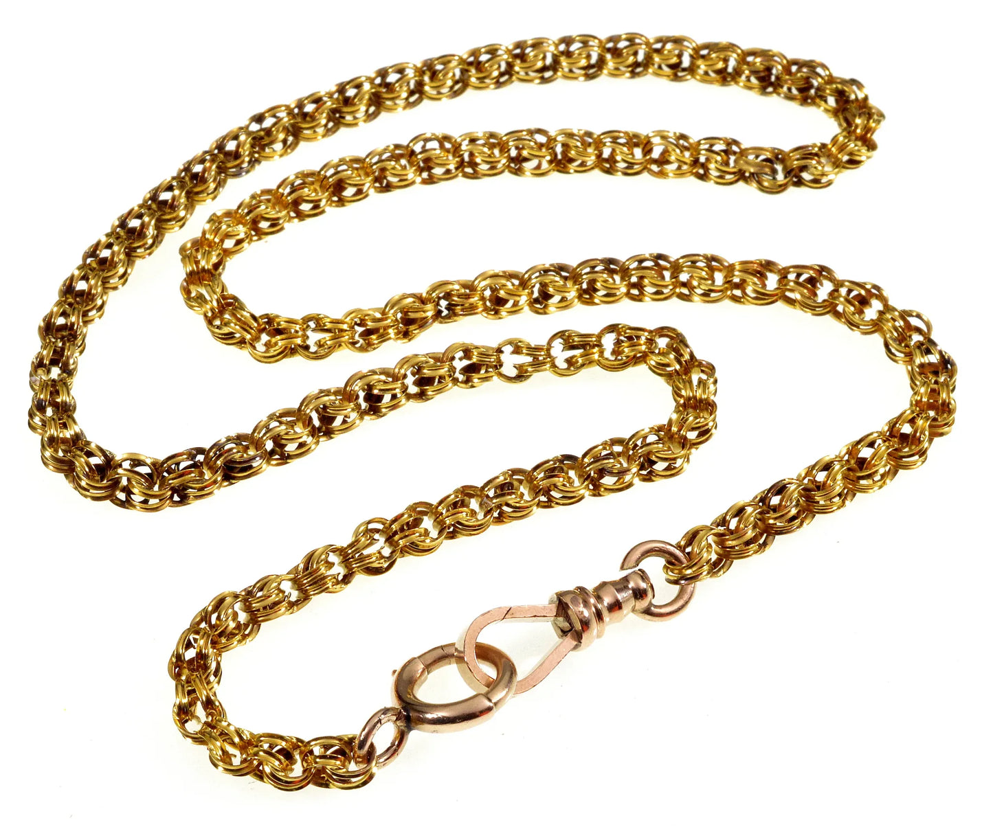 Antique Victorian 10K Gold Fancy Link Chain Necklace C.1890 003006