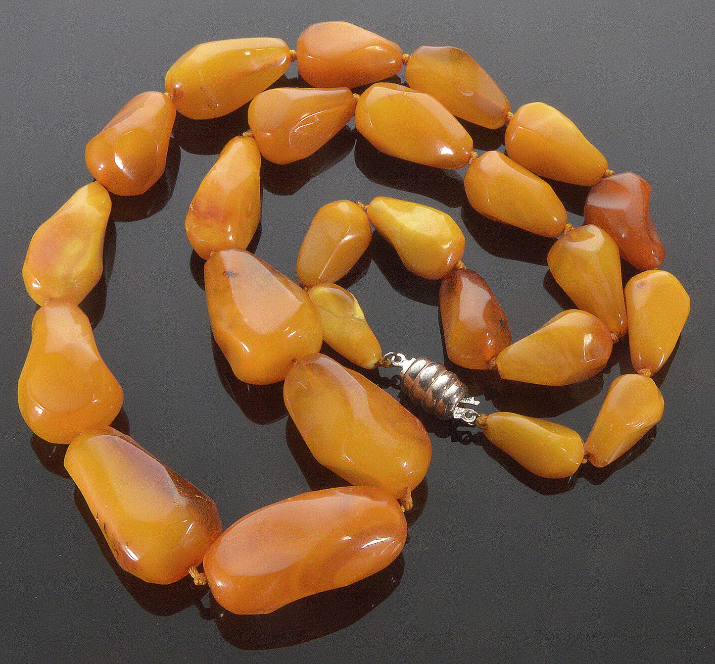 Baltic Butterscotch Egg Yolk Amber Necklace 78.6 G, 26 1/2"