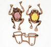 Vtg Coro Duette Sterling Frog Brooch Fur Clip C.1940