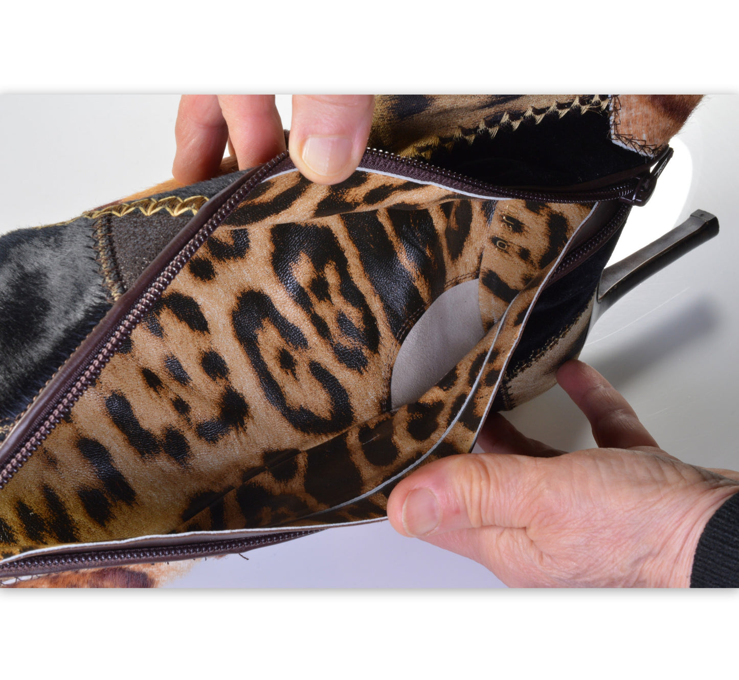 Roberto Cavalli Signature Pony Hair Calfskin Jaguar Print Boots 36 with Box