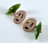 Victorian Shibayama Insect Bug 9K Gold Cufflinks C.1890