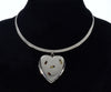 Vintage Japanese Shibayama Insect Sterling Silver Heart Locket Pendant