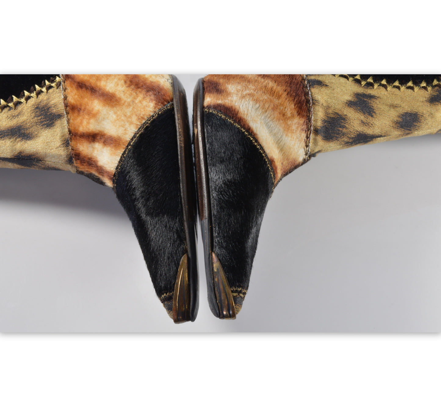 Roberto Cavalli Signature Pony Hair Calfskin Jaguar Print Boots 36 with Box