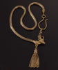 Early Victorian Pinchbeck Snake Chain Figurine 12K Tassel Necklace C.1830