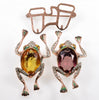 Vtg Coro Duette Sterling Frog Brooch Fur Clip C.1940