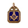 Antique Victorian 10K Enamel Masonic Fob Pendant C.1890