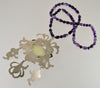 Vega Maddux Pendant Necklace Amethyst Carved Mutton Fat Nephrite Jade
